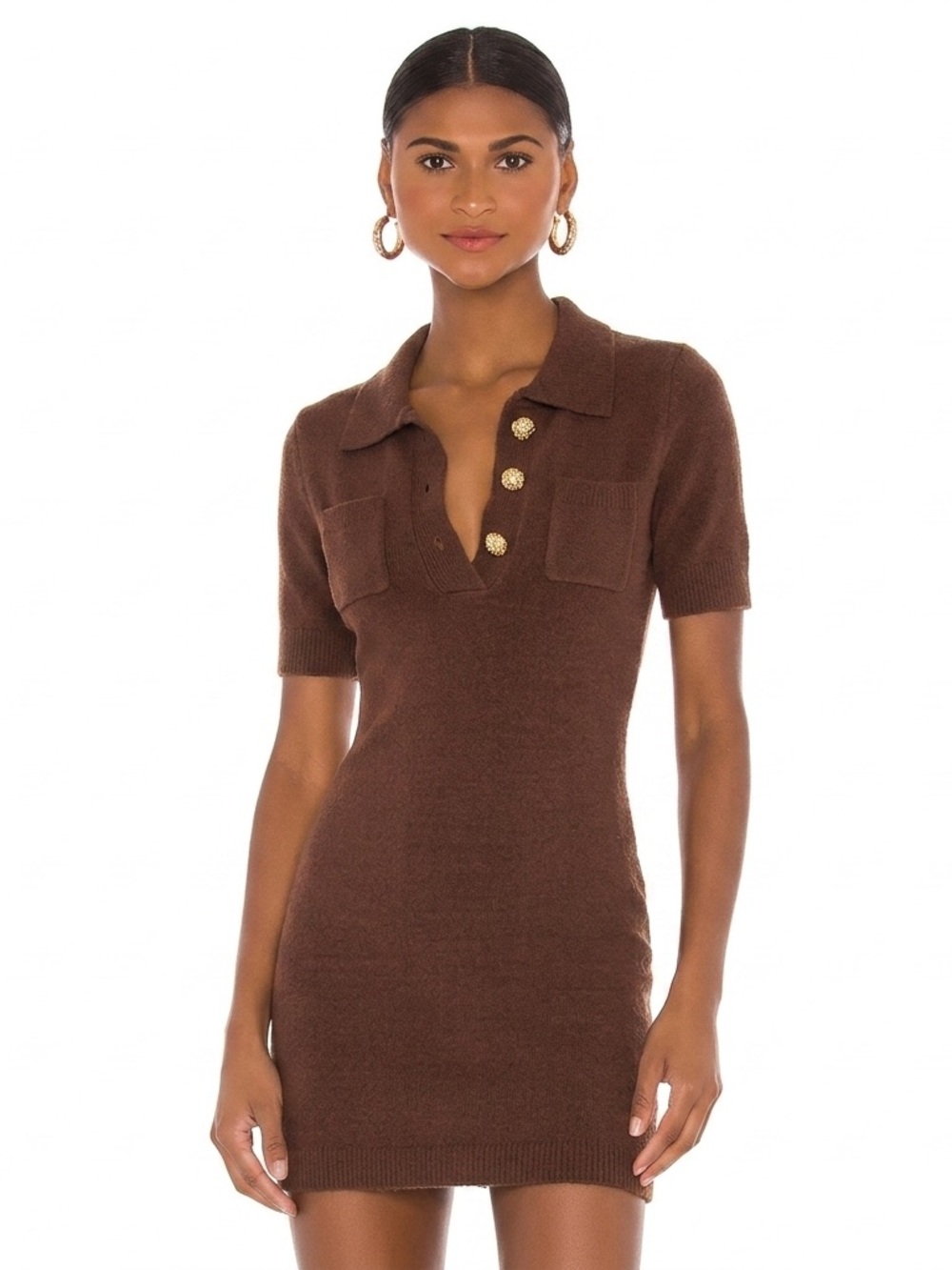 Ronny Kobo Collection Brown Polo Mini Dress